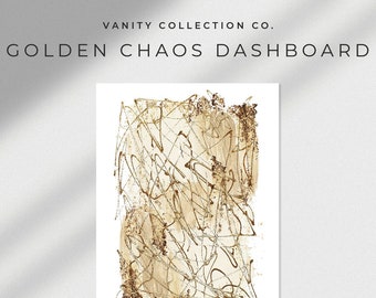 Golden Chaos Acrylic Paint Dashboard - A5 Printable