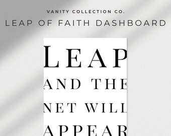 Leap of Faith Dashboard - A5 Printable