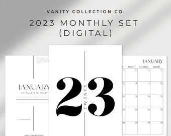 2023 Monthly Dated Inserts - Monday and Sunday Start - January-December 2023 - A5