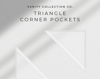 Triangle Corner Clear Adhesive Card Pockets |  Calendar Corners | 3 x 3 x 4.5 inch