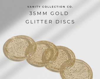 35mm Clear Gold Glitter Planner Discs | Planner Expander Discs for Disc Binding Planners