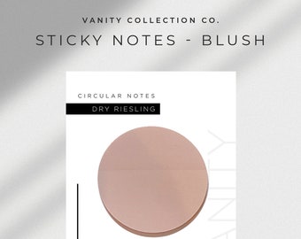 Circle Sticky Notes | Count of 30 - 2" Post Notes | "Dry Riesling" Blush