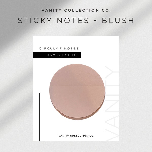 Circle Sticky Notes | Count of 30 - 2" Post Notes | "Dry Riesling" Blush