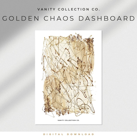 Golden Chaos Acrylic Paint Dashboard - A5 Printable