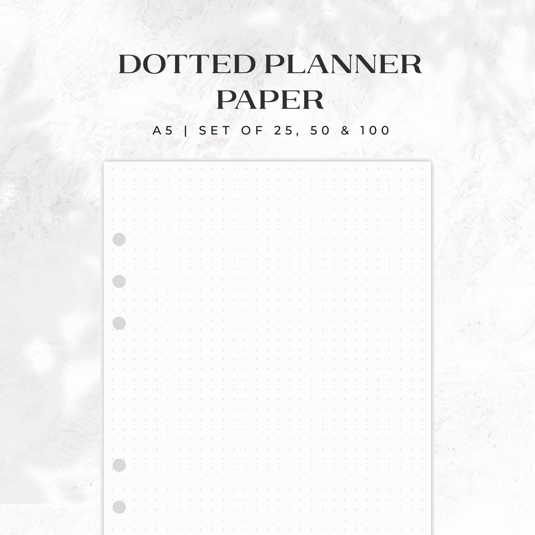 A5 Dotted Planner Paper | Minimal Dot Grid Inserts | Signature ...