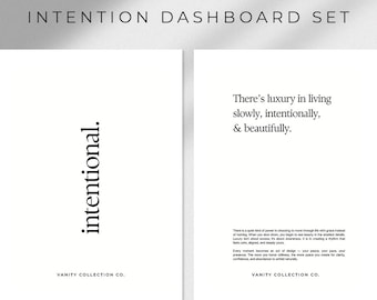 Intentional Dashboard Set - A5 Printable