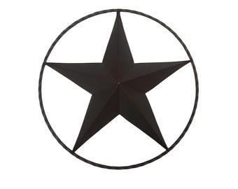 Texas Star Wrought Iron Wheel Wall Decor - Texas Metal Lone Star Wall Decor - Western Rustic Barn Decor