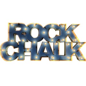 Kansas Jayhawks Rock Chalk Illuminated Metal Wall Decor