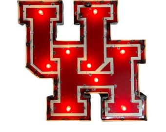 University of Houston Cougars "Logo" Illuminated recycled metal wall decor