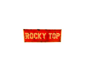 Illuminated Recycled metal wall decor Street sign "Rocky Top" 25"