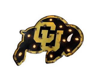 Colorado Buffaloes Illuminated recycled metal wall decor