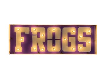 Texas Christian University Illuminated recycled metal street wall decor sign