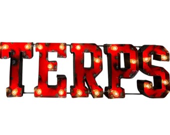 Maryland terrapins "Terps" Illuminated recycled metal wall decor