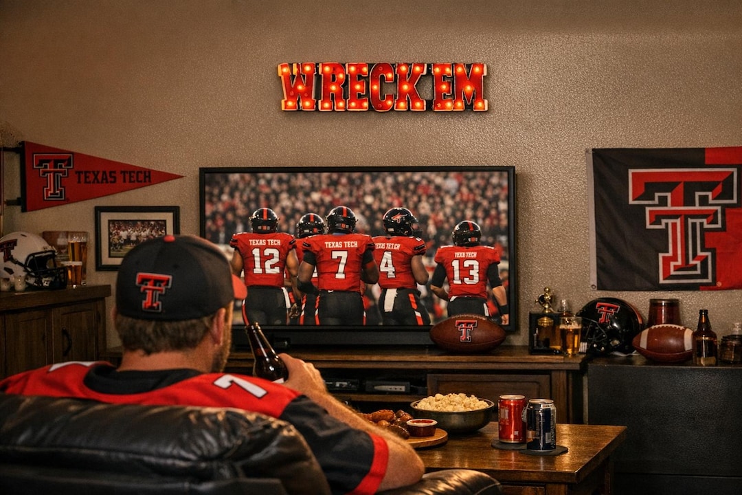 Texas Tech Decor Rig Texas Tech University “wreck'em” Illuminated Recycled Metal Wall Decor ...