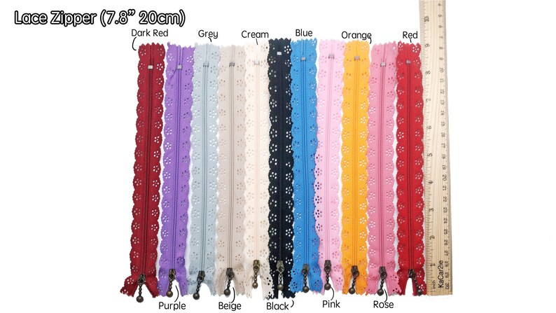 20cm YKK Bear ZippersVarious Color ZipperLaces Zippers Stylish Zipper Colors ZipperRibbon Zipper pullZipper for pouchZipper for dress image 2