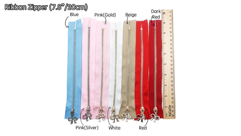 20cm YKK Bear ZippersVarious Color ZipperLaces Zippers Stylish Zipper Colors ZipperRibbon Zipper pullZipper for pouchZipper for dress image 3