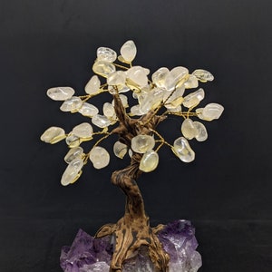 Citrine Gemstone Tree on Amethyst Base - Bring Abundance and Peace into Your Life!