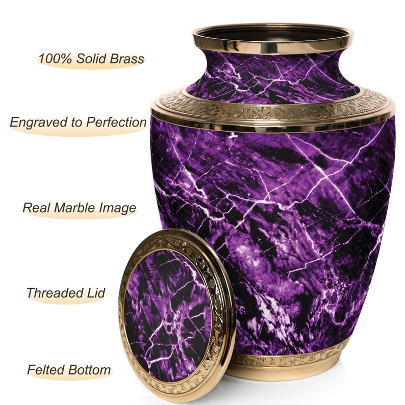 Marble Elegance Purple Cremation Urn Urns for Human Ashes Etsy