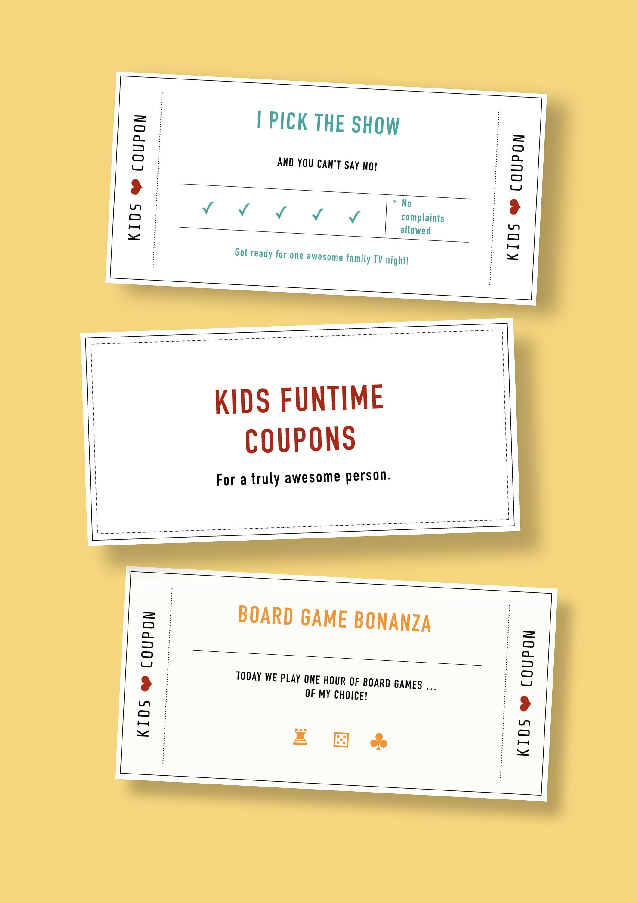 Family Games Printable Coupon Kids Birthday Coupon Last Etsy