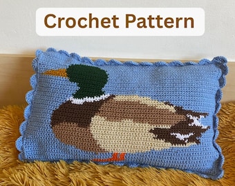 PDF Mallard Duck Crochet Pillowcase Pattern