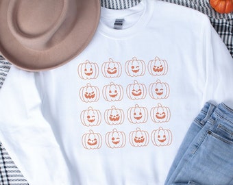 Cute Fall Crewneck Sweatshirt, Fall Shirts for Women, Halloween Sweatshirt, Pumpkin Sweatshirt, Jack-o-Lantern Sweatshirt, Pumpkin Sweater