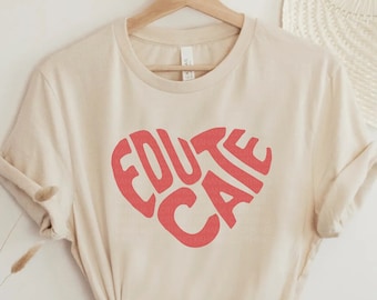 Erziehen Sie Shirt, Lehrer-T-Shirt, unterrichten Sie Shirt, Lehrer-Shirt, süßes Shirt für Lehrer, Lehrer-Geschenke, Grundschullehrer-Hemd