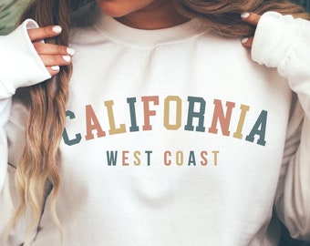 California Sweatshirt, West Coast Sweater, California Shirt, California Sweater, State Sweatshirt, Retro Sweatshirt, Vintage Sweater