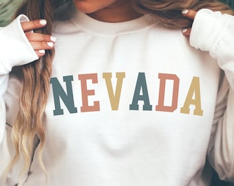 Nevada Sweatshirt, Retro Sweatshirt, State Sweatshirt, Nevada Crewneck, Unisex Sweatshirt, Gift Ideas, Nevada Shirt