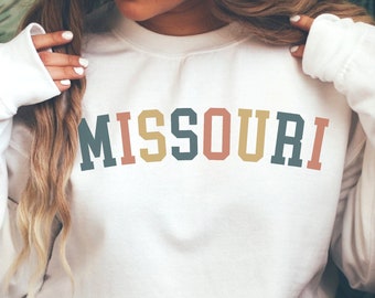 Missouri-tröja, statströja, Missouri-rundkrage, retrotröja, vintage-tröja, Missouri-skjorta, collegetröja