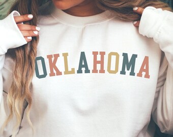 Oklahoma Sweatshirt, State Sweatshirt, Retro Sweatshirt, Oklahoma Crewneck, Oklahoma Tshirt, Oklahoma Shirt, Oklahoma Sweater, College Shirt