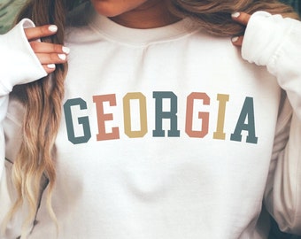 Georgia Sweatshirt, Georgia Sweater, Retro Sweatshirt, Vintage Crewneck, State Sweatshirt, Georgia Fan Shirt, Georgia Gift