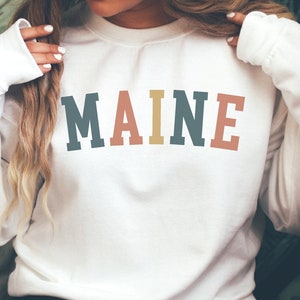 Maine Sweatshirt, Maine Sweater, State Sweatshirt, State Sweater, Retro Sweatshirt, East Coast Crewneck, Maine Shirt, Crewneck Sweater