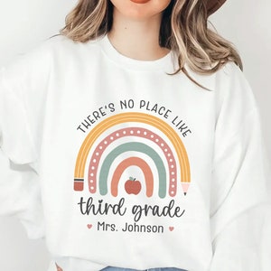 3.Klasse Lehrer Sweatshirt, benutzerdefinierte Lehrer Rundhalsausschnitt, personalisierte Lehrer Name Sweatshirt, Lehrer-Team-Shirts, Lehrer Wertschätzung Geschenk