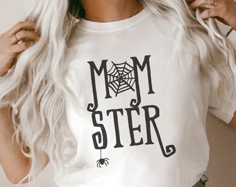 Momster Halloween T-Shirt, MOM Ster Halloween Shirt, Women's Halloween Shirt,  Mom Halloween Shirt, Funny Halloween Shirt, Women Fall Shirt