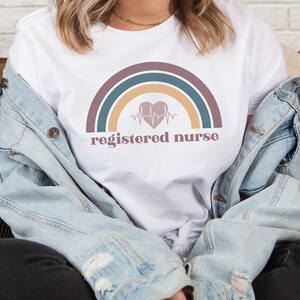 Registered Nurse Shirt, RN TShirt, Nursing Student Tee, Nurse Graduation Gift, Gift for Nurse, Rainbow Nurse Tee, Boho Nurse Tshirt