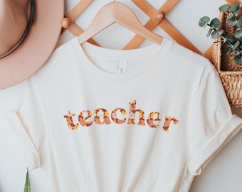 Shirt leraar, shirt retro leraar, bloemen leraar T-shirt, shirt kleuterschool, shirt leraar basisonderwijs, cadeau voor leraar, T-shirt leraar