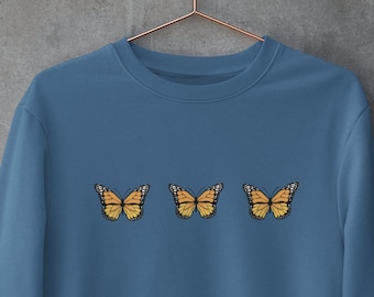 Butterfly Sweatshirt,  Monarch Butterfly Crewneck, Butterfly Shirt, Trendy Sweatshirt, Unisex Crewneck,  Butterfly Sweater, Gifts for her