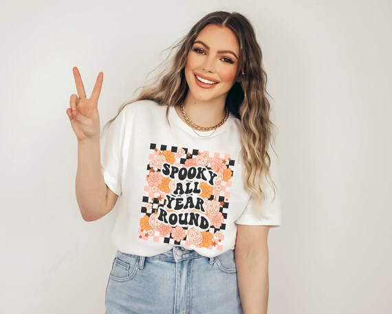Pumpkin Shirt, Cute Halloween Shirt, Fall Shirt, Halloween Tshirt, Halloween Party Shirt, Spooky All Year Round, Retro Halloween Shirt