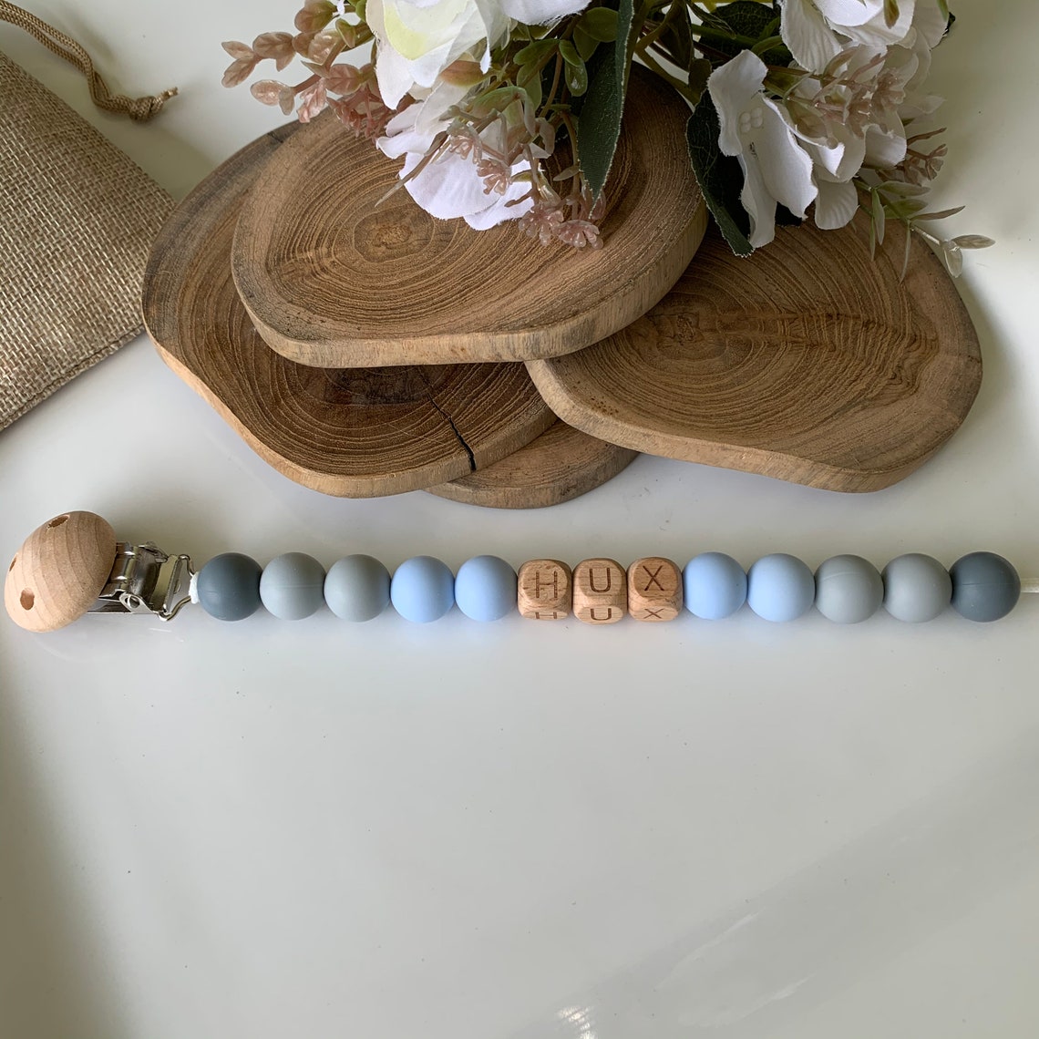 Handmade personalised and simple dummy clip combo Etsy