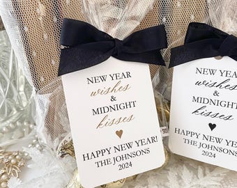 New Years Party Favor Candy Bags, New Years Guest Gift Bags, New Years 2025 Party Favors  New Years Wishes Midnight Kisses Wedding Favor