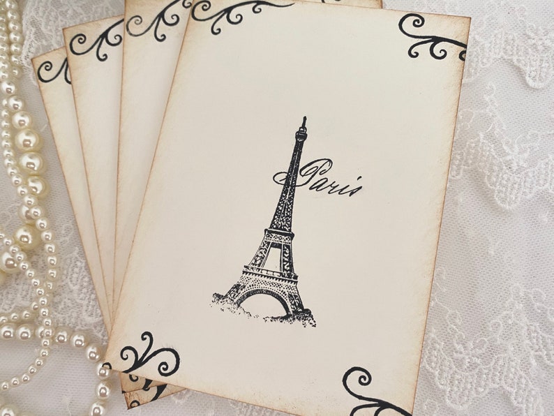 Paris Stationery Set Eiffel Tower Notecards Paris Note Etsy