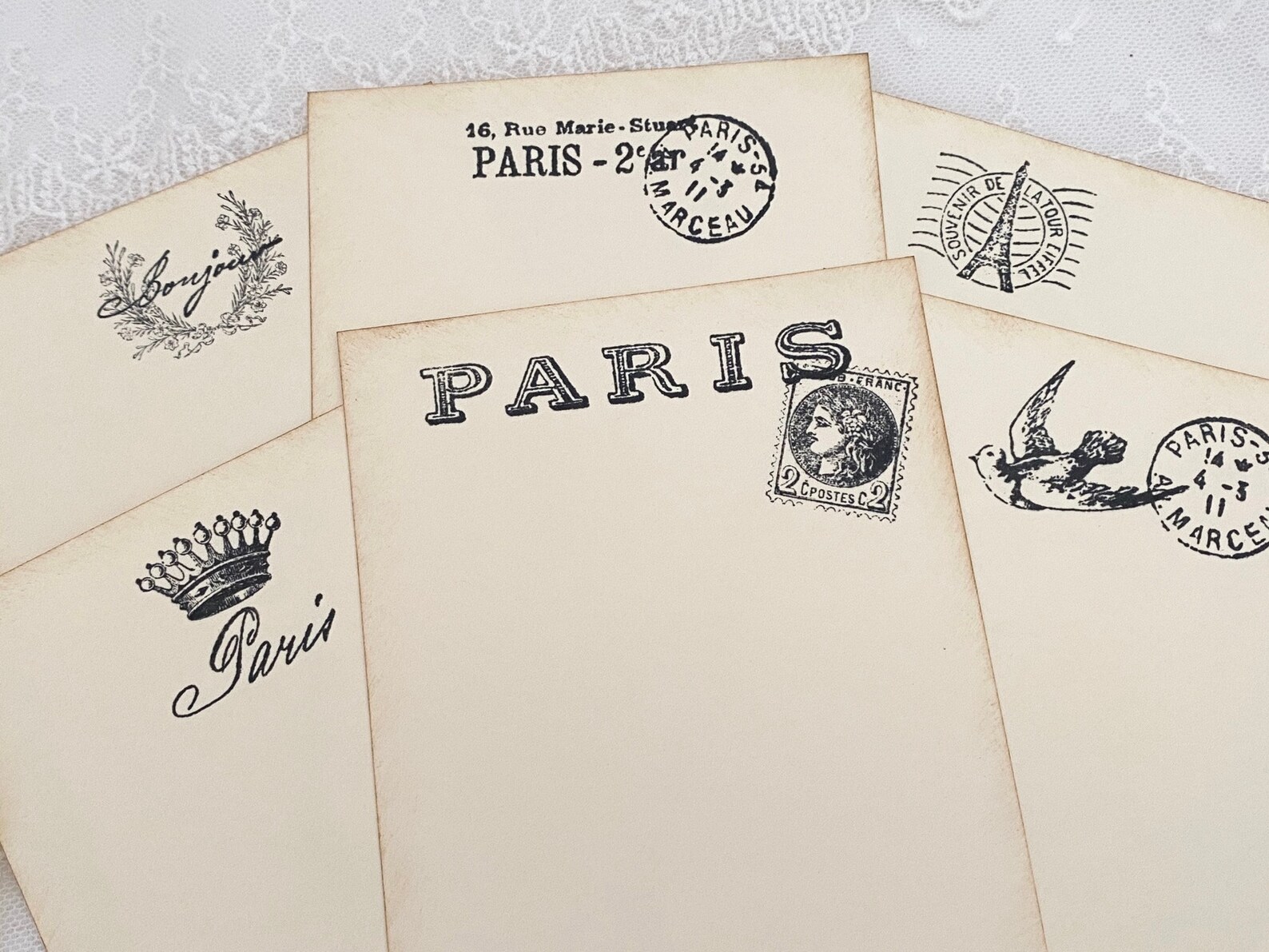 Paris Stationery Set Paris Postcard Set French Stationery Etsy