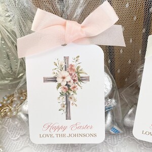 Easter Gift Bags, Floral Cross Gift Favor Candy Bags, He is Risen Happy Easter Gift Bags, Sunday School Classroom Teacher Easter Goodie Bags