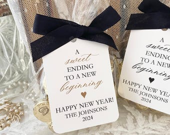New Years Party Favor Candy Bags, New Years Guest Gift Bags, New Years 2025 Party Favors Sweet Ending New Beginning, New Years Wedding Favor