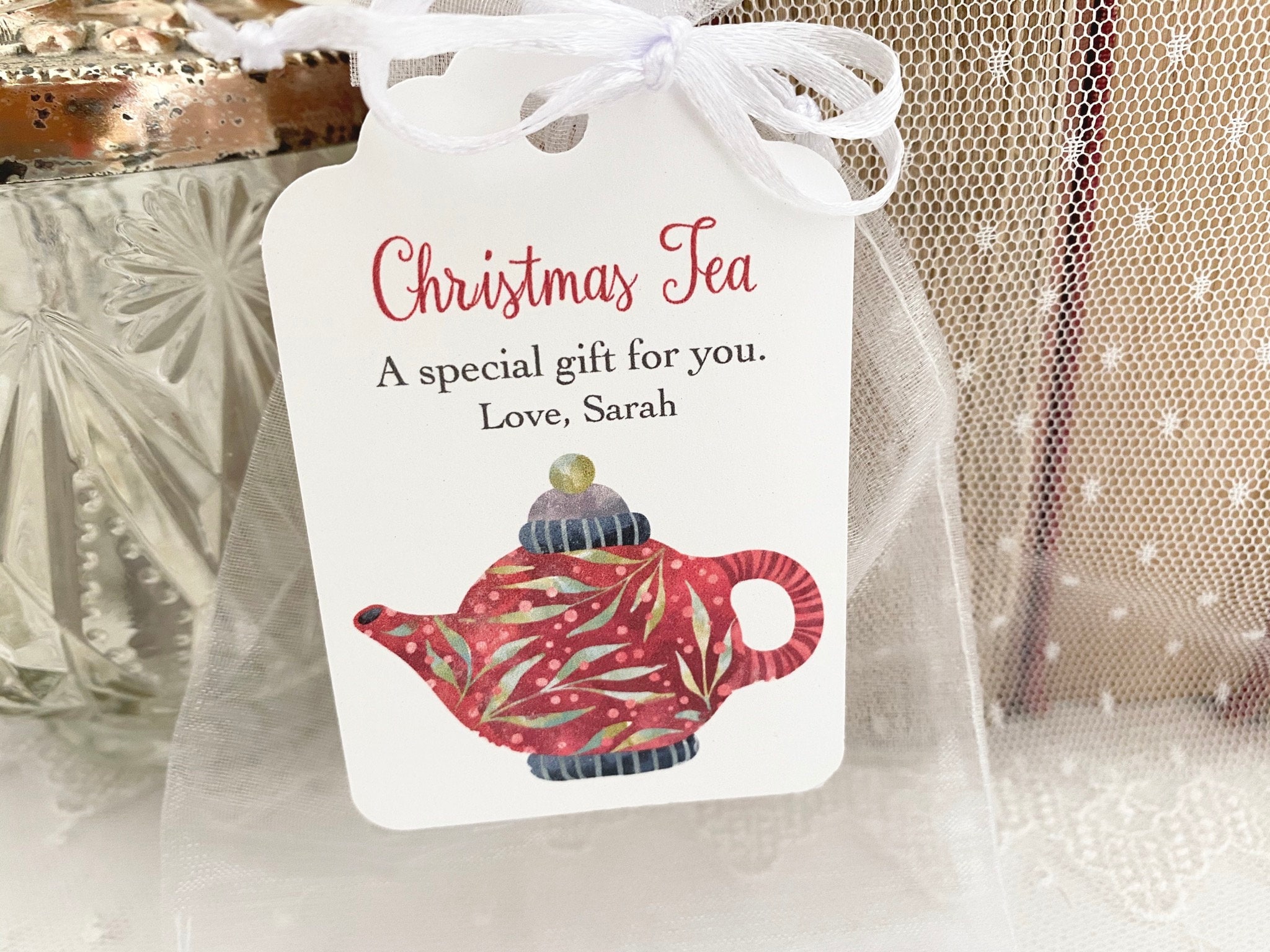 Christmas Tea Favor Bags Christmas Tea Party Favors Etsy