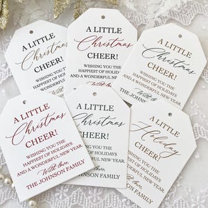Printed Christmas Cheer Wine Tags, Christmas Party Champagne Gift Tags, Holiday Wine Cheer Tags, Holiday Champagne Tag, Corporate, Employee image 4