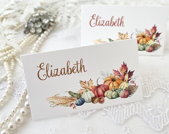 Printed Fall Autumn Place Cards, Thanksgiving Place Cards Name Cards, Harvest Fall Wedding Place Cards, Friendsgiving Place Cards