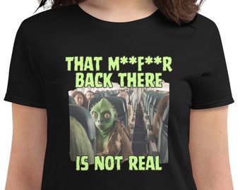 Women&#39;s Crazy Airplane Lady Freak Out Shirt Crazy Air Plane Rant Girl Meme That MFer Is Not Real T-Shirt Halloween Top Funny Sister/Mom Gift