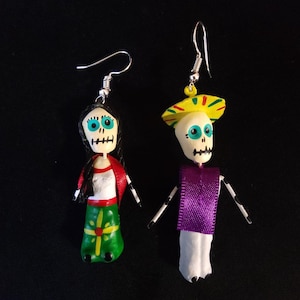Women Dia de Muertos Day of the Dead Dangle Earrings Halloween Jewelry Fashion