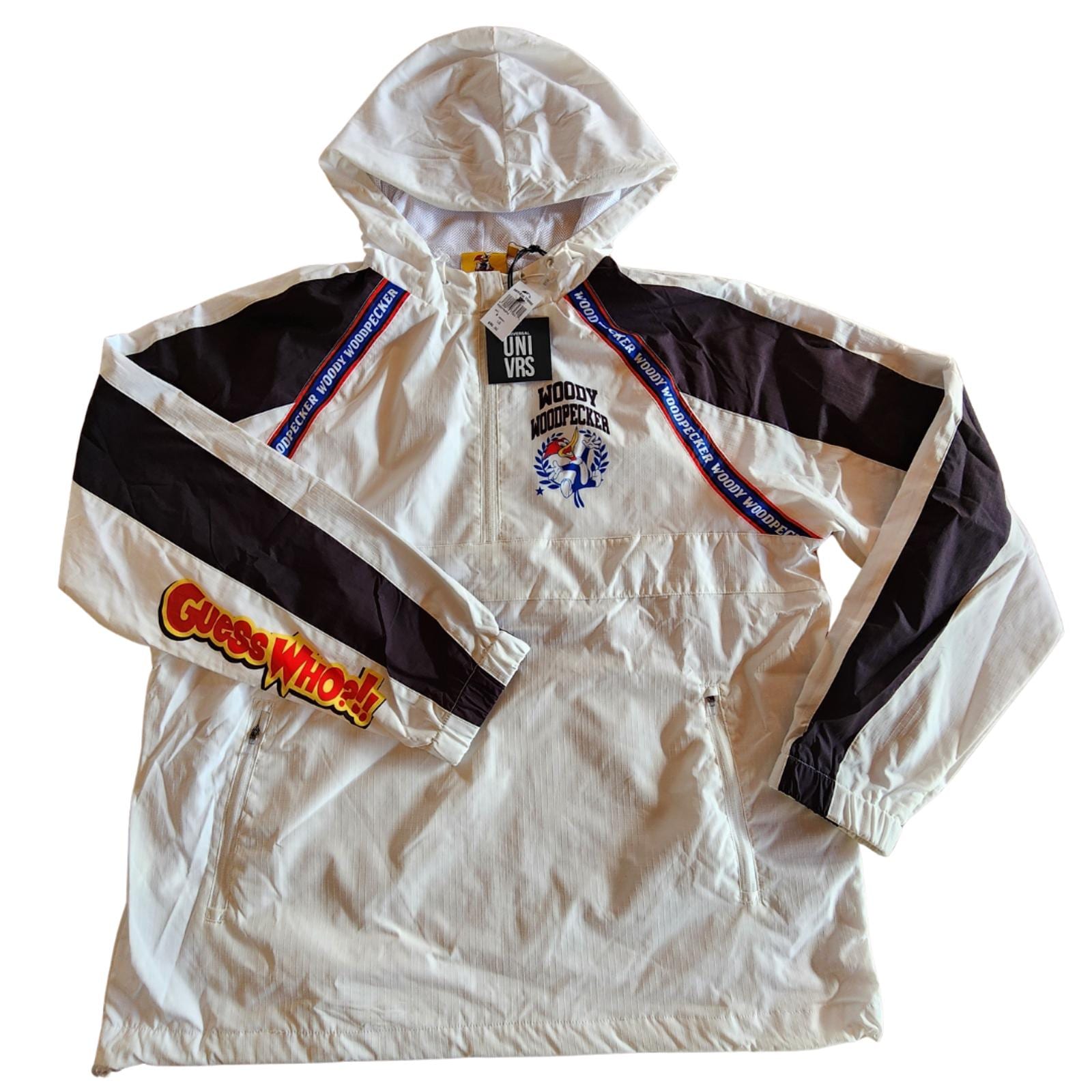Brand New Universal Studios Woody Woodpecker Windbreaker White